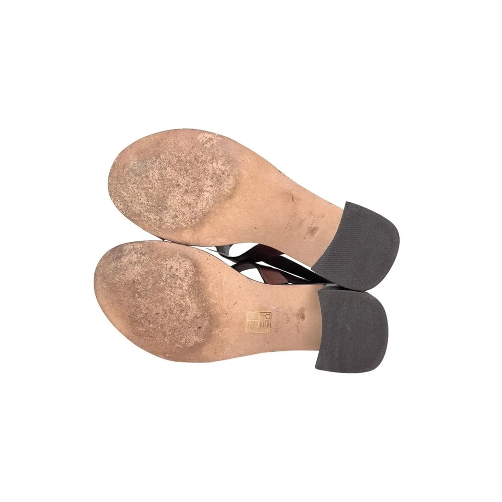 Tory Burch Patos‎ Multi Disk Heeled Sandal Brown Size 9M Embellished
